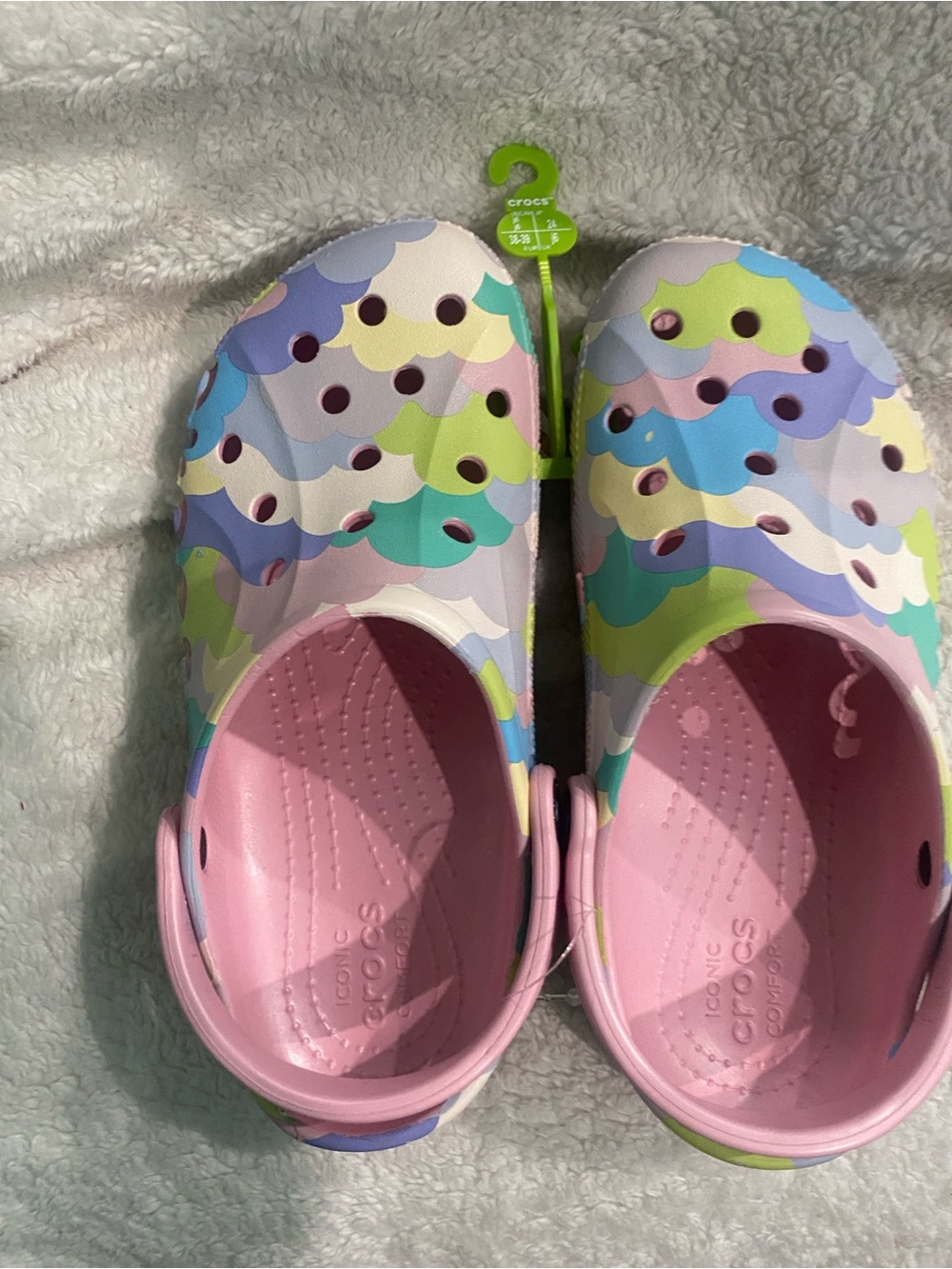 Crocs Baya Multicolor Pastel  Clog - Size  J6 = W 7-8